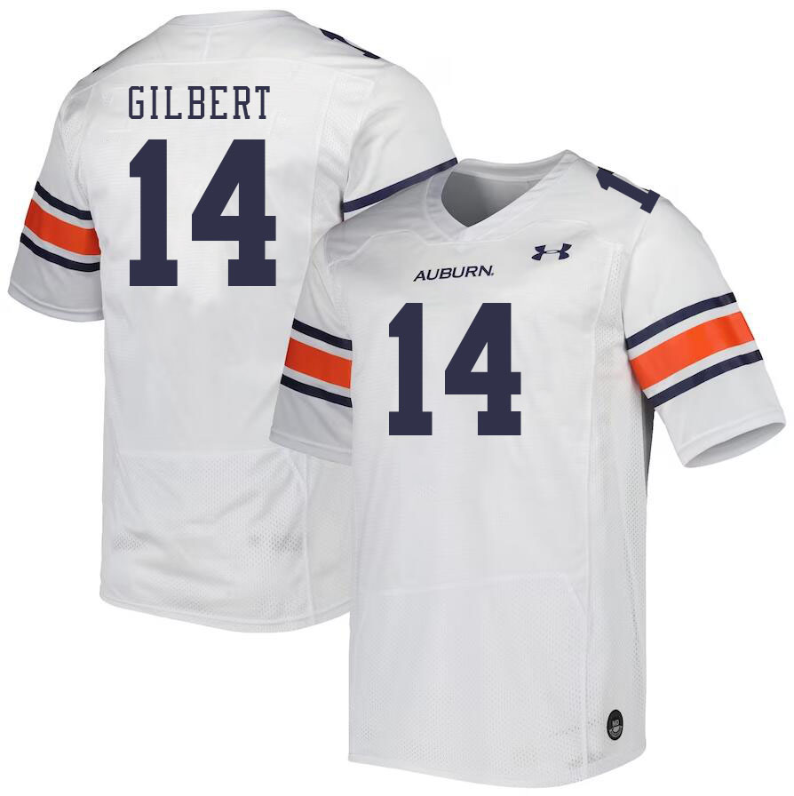 Men #14 Marquise Gilbert Auburn Tigers College Football Jerseys Stitched-White